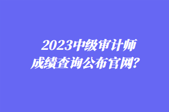 2023中級審計師成績查詢公布官網(wǎng)？