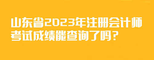 山東省2023年注冊(cè)會(huì)計(jì)師考試成績(jī)能查詢了嗎？