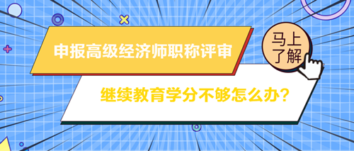 申報(bào)高級經(jīng)濟(jì)師職稱評審 繼續(xù)教育學(xué)分不夠怎么辦？