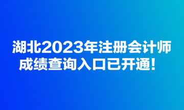 湖北2023年注冊(cè)會(huì)計(jì)師成績(jī)查詢(xún)?nèi)肟谝验_(kāi)通！