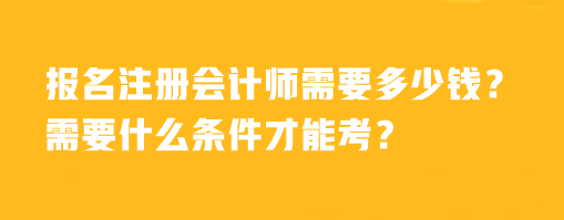 報名注冊會計師需要多少錢？需要什么條件才能考？