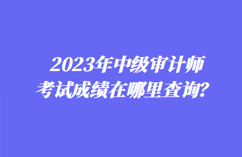 2023年中級審計(jì)師考試成績在哪里查詢？