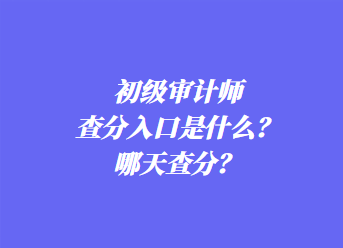 初級(jí)審計(jì)師查分入口是什么？哪天查分？