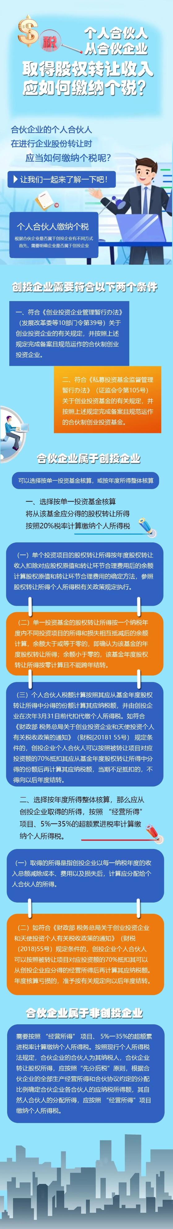 個人合伙人從合伙企業(yè)取得股權(quán)轉(zhuǎn)讓收入應(yīng)如何繳納個稅？