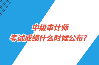 中級(jí)審計(jì)師考試成績(jī)什么時(shí)候公布？