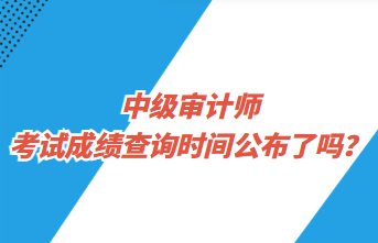 中級(jí)審計(jì)師考試成績(jī)查詢時(shí)間公布了嗎？