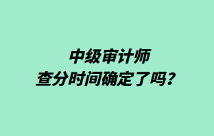 中級審計師查分時間確定了嗎？