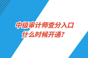 中級審計師查分入口什么時候開通？