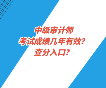 中級審計師考試成績幾年有效？查分入口？