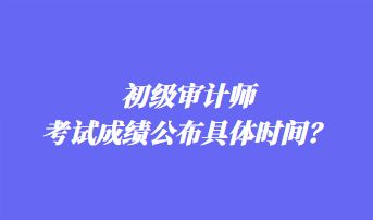 初級審計(jì)師考試成績公布具體時間？