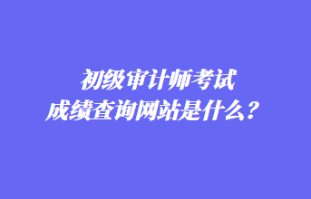 初級審計師考試成績查詢網(wǎng)站是什么？