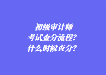 初級(jí)審計(jì)師考試查分流程？什么時(shí)候查分？