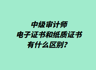 中級審計師電子證書和紙質(zhì)證書有什么區(qū)別？