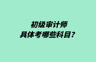 初級審計師具體考哪些科目？