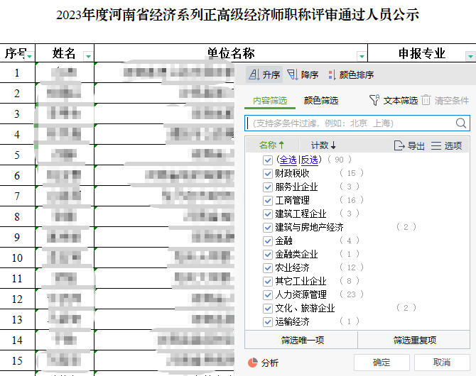 河南正高級經濟師