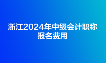 浙江2024年中級會(huì)計(jì)職稱報(bào)名費(fèi)用