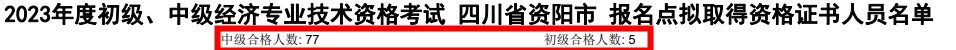 四川資陽2023年初中級經(jīng)濟(jì)師考試通過率