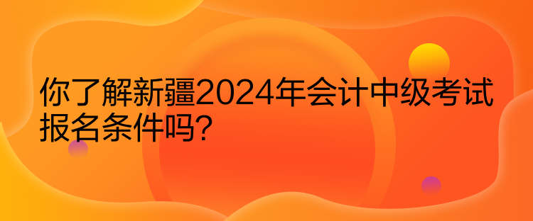 你了解新疆2024年會計中級考試報名條件嗎？