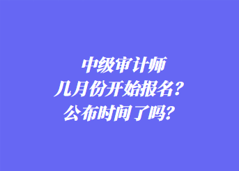 中級審計(jì)師幾月份開始報(bào)名？公布時(shí)間了嗎？