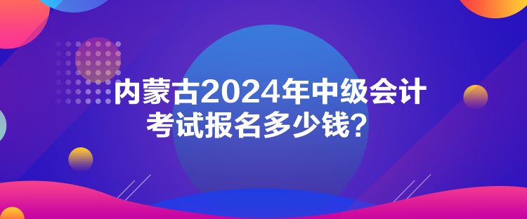 內(nèi)蒙古2024年中級會計考試報名多少錢？