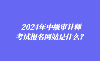 2024年中級審計(jì)師考試報名網(wǎng)站是什么？