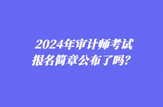 2024年審計(jì)師考試報(bào)名簡(jiǎn)章公布了嗎？