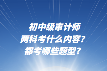 初中級(jí)審計(jì)師兩科考什么內(nèi)容？都考哪些題型？