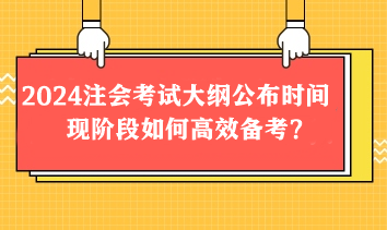 2024注會考試大綱2月公布？現(xiàn)階段如何高效備考？