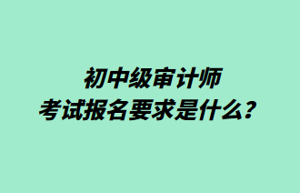 初中級(jí)審計(jì)師考試報(bào)名要求是什么？