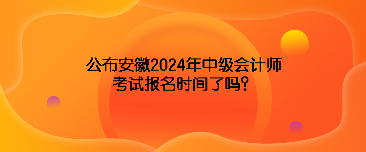 公布安徽2024年中級會計師考試報名時間了嗎？