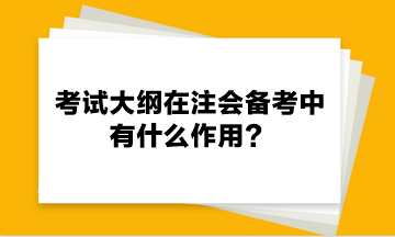 考試大綱在注會(huì)備考中有什么作用？