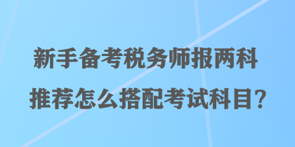 新手備考稅務(wù)師報(bào)兩科推薦怎么搭配考試科目？