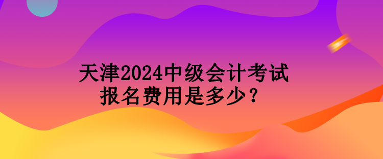 天津2024中級會計考試報名費用是多少？