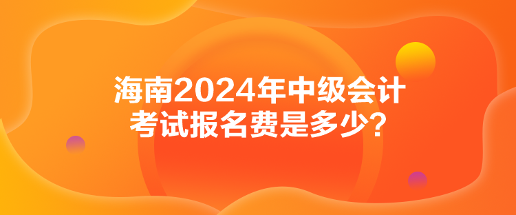 海南2024年中級會計考試報名費(fèi)是多少？