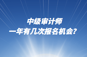 中級審計(jì)師一年有幾次報(bào)名機(jī)會？