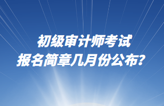 初級(jí)審計(jì)師考試報(bào)名簡(jiǎn)章幾月份公布？