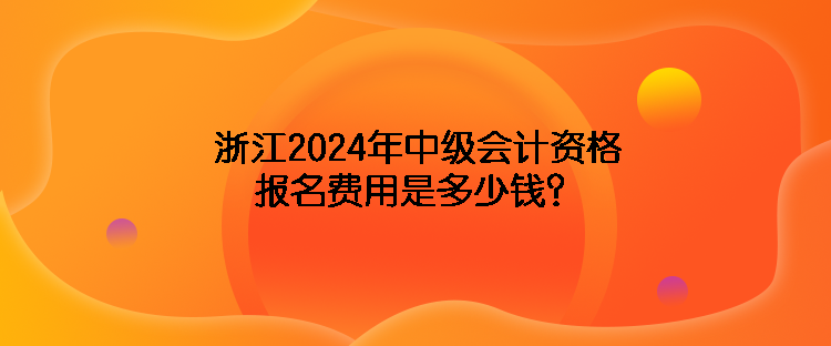 浙江2024年中級(jí)會(huì)計(jì)資格報(bào)名費(fèi)用是多少錢(qián)？