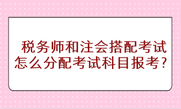 稅務(wù)師和注會(huì)搭配考試怎么分配考試科目進(jìn)行報(bào)考？