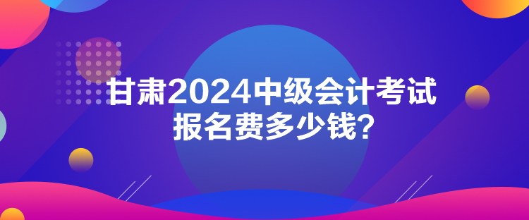 甘肅2024中級(jí)會(huì)計(jì)考試報(bào)名費(fèi)多少錢？