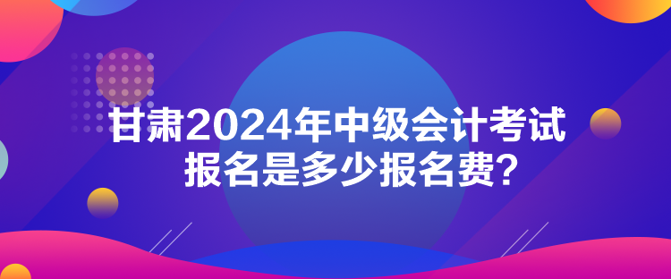 甘肅2024年中級(jí)會(huì)計(jì)考試報(bào)名是多少報(bào)名費(fèi)？