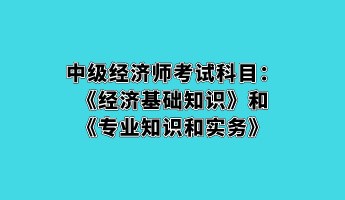 中級(jí)經(jīng)濟(jì)師考試科目：《經(jīng)濟(jì)基礎(chǔ)知識(shí)》和《專業(yè)知識(shí)和實(shí)務(wù)》