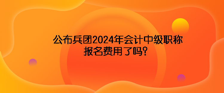 公布兵團2024年會計中級職稱報名費用了嗎？