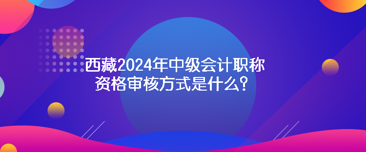 西藏2024年中級(jí)會(huì)計(jì)職稱(chēng)資格審核方式是什么？