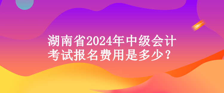 湖南省2024年中級會計考試報名費用是多少？