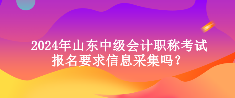 2024年山東中級會計(jì)職稱考試報(bào)名要求信息采集嗎？