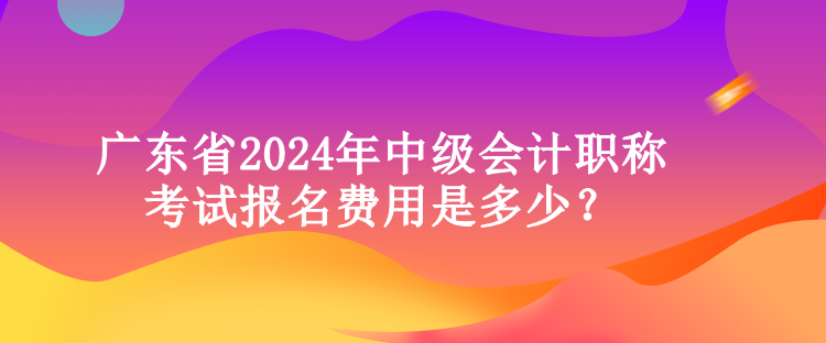 廣東省2024年中級會計職稱考試報名費(fèi)用是多少？