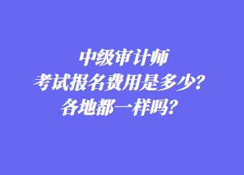 中級(jí)審計(jì)師考試報(bào)名費(fèi)用是多少？各地都一樣嗎？