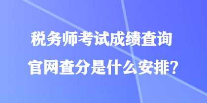 稅務(wù)師考試成績查詢官網(wǎng)查分是什么安排？