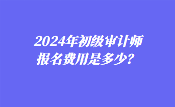 2024年初級(jí)審計(jì)師報(bào)名費(fèi)用是多少？