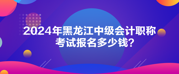 2024年黑龍江中級(jí)會(huì)計(jì)職稱(chēng)考試報(bào)名多少錢(qián)？